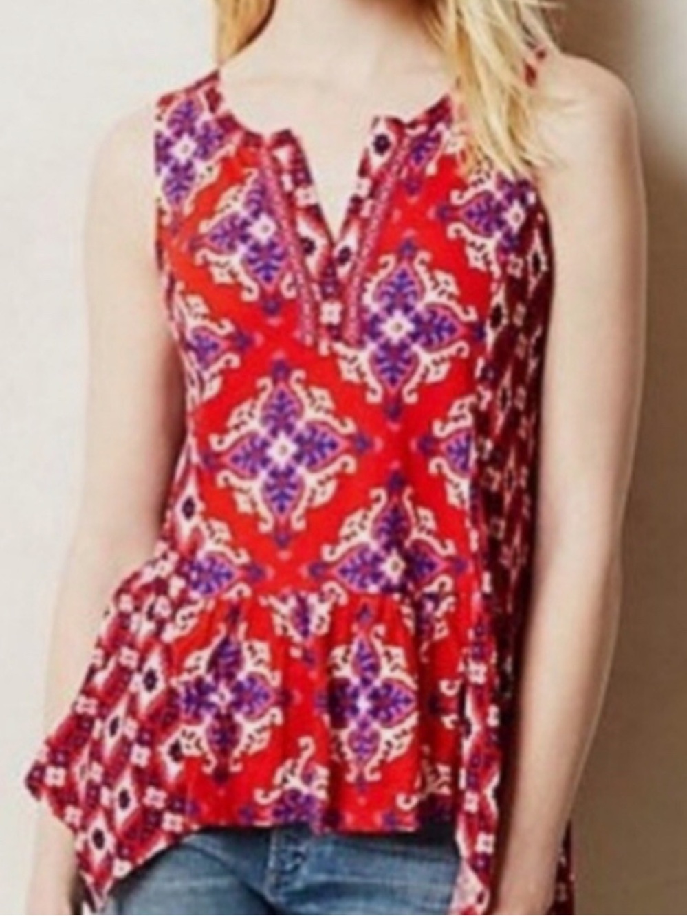 Anthropologie Akemi + Kin Gapala Split Tank Top